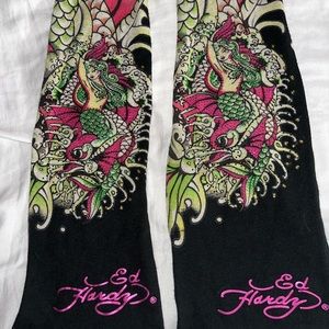 ED HARDY Crystal Mermaid Black Scarf